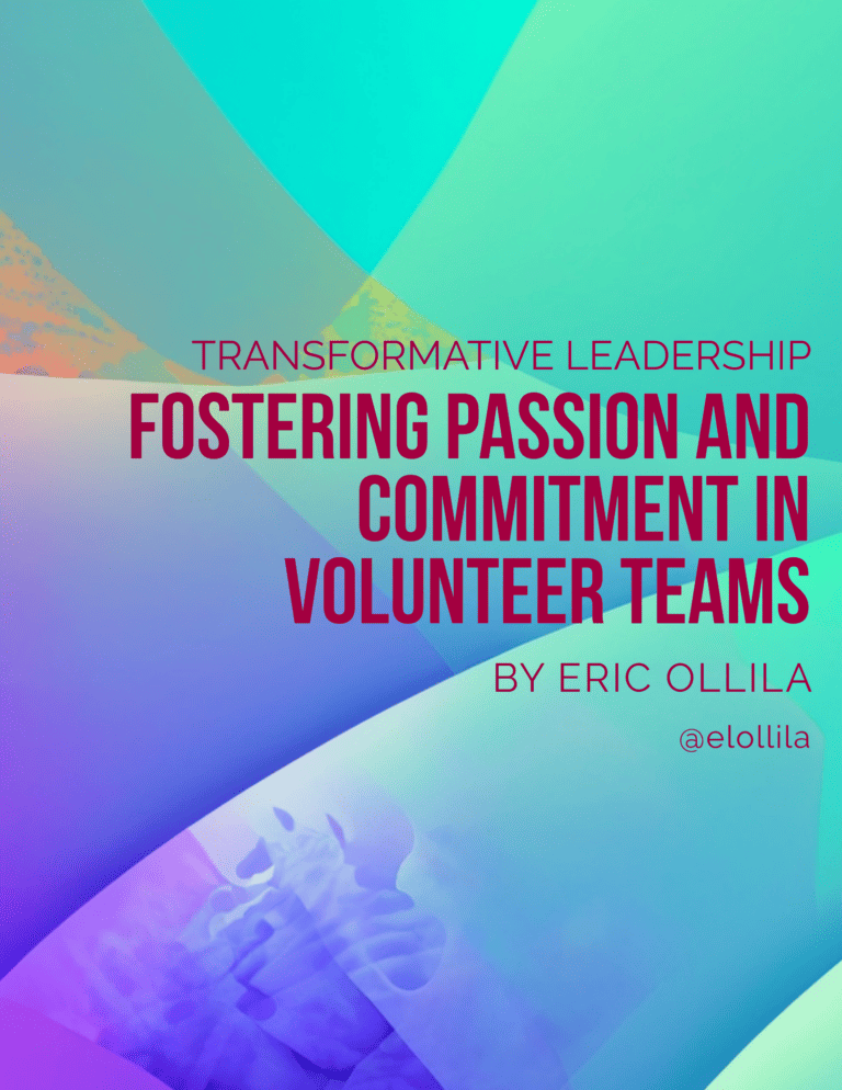 Poster for Transformative Leadership: Fostering Passion and Commitment in Volunteer Teams. March 5, 2024 at 7pm Mountain Time.